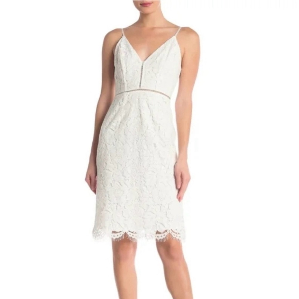 ASTR the Label white lace bodycon sheath dress